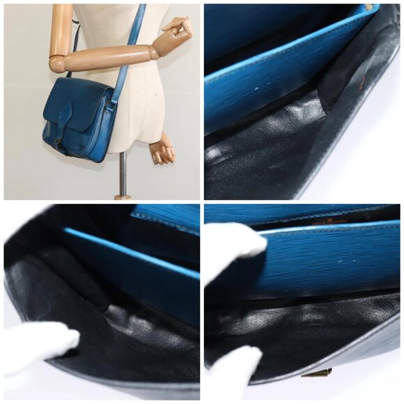 LOUIS VUITTON Epi Cartouchiere MM Shoulder Bag Blue - Picture 15 of 15